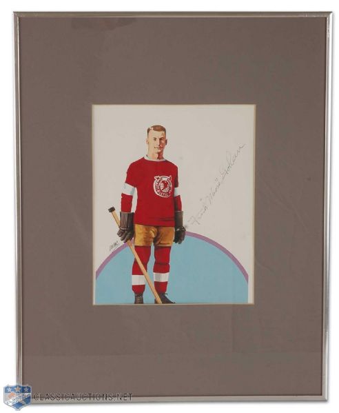 Framed and Autographed Frank “Moose” Goheen Original Painting by Carleton “Mac” McDiarmid