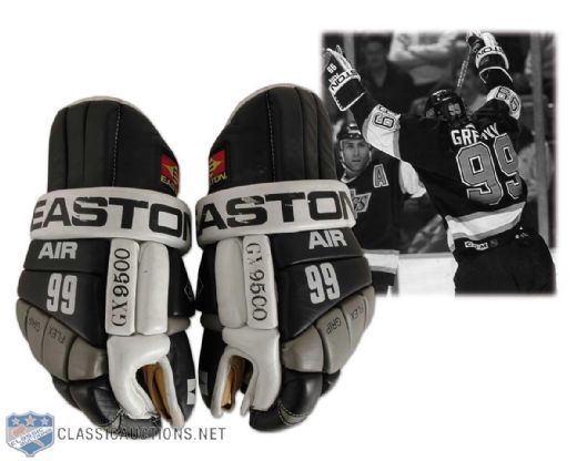 1990s Wayne Gretzky Los Angeles Kings Game Worn Gloves