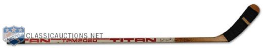 1987-88 Wayne Gretzky Game Used Autographed Titan Stick