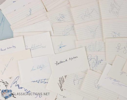 Montreal Canadiens Hall-of-Famers and 1986 Stanley Cup Champions Individually Autographed Index Card Collection of 71