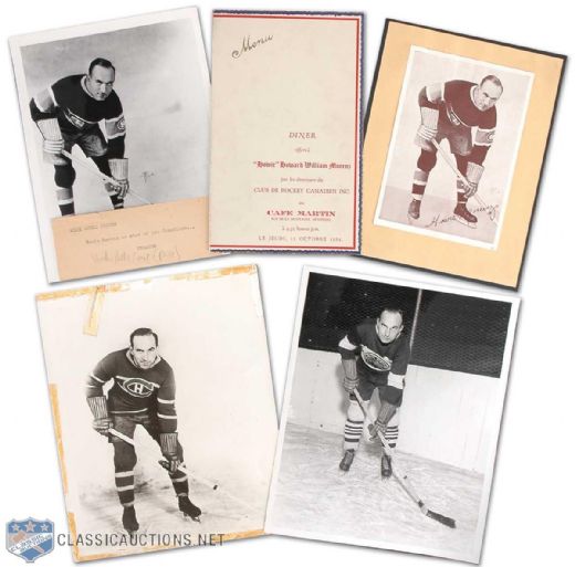 Rare 1934 Howie Morenz Canadiens Farewell Dinner Menu & Four Photos