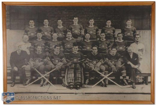 Huge 1945-46 Stanley Cup Champions Montreal Canadiens Team Photo from the Montreal Forum