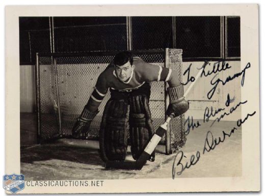 1940s Bill Durnan Autographed Photograph to Gump Worsley