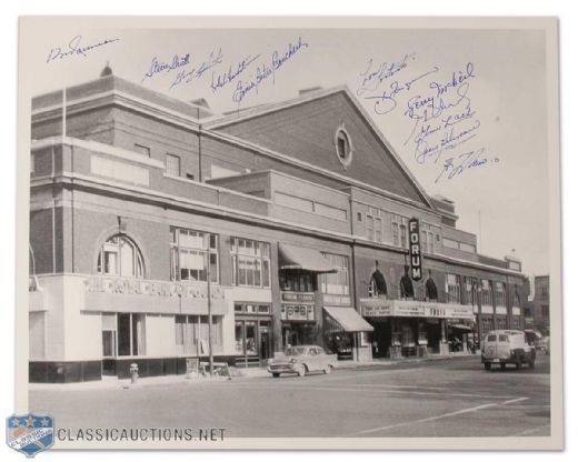 Photo of the Old Montreal Forum Autographed by 12 Canadiens Greats