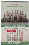 1953-54 Toronto Maple Leafs Export Calendar
