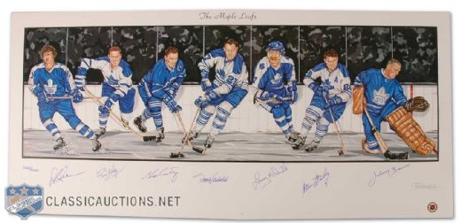 Toronto Maple Leafs Limited Edition Lithograph Autographed by 7 HOFers