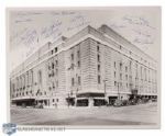 Maple Leaf Gardens Photo Autographed by 17 Former Leafs