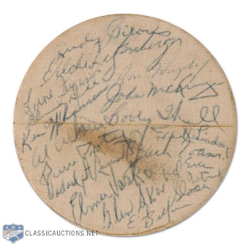 1958-59 Chicago Black Hawks Team Signed Game Puck