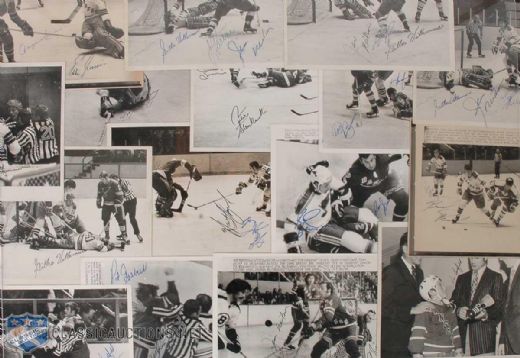 New York Rangers Circa 1970 Autographed Wire Photo Collection of 16
