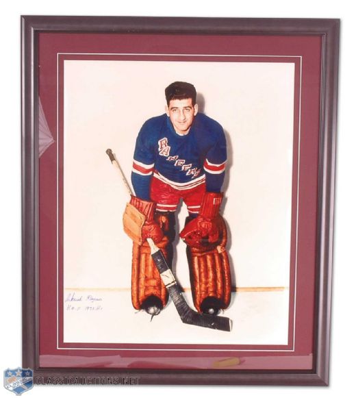 Chuck Rayner Autographed Framed Photo Display (22" x 26")