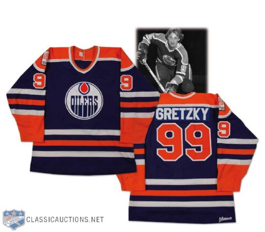 1979-80 Wayne Gretzky Edmonton Oilers Replica Maska Rookie Game Jersey