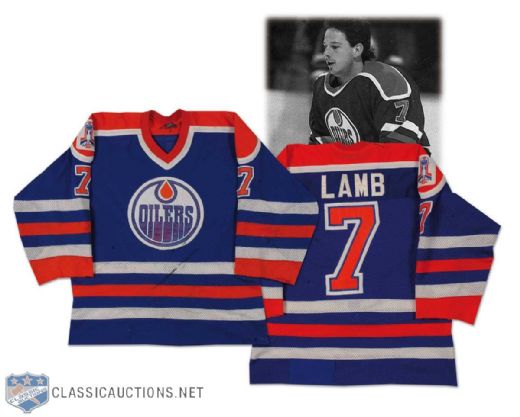 1988-89 Mark Lamb Edmonton Oilers Game Worn Nike Jersey