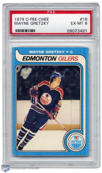 Wayne Gretzky 1979-80 O.P.C.Rookie Card Graded PSA 6