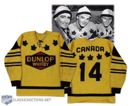 1958 Whitby Dunlops George Samolenko Game Worn World Championships Wool Sweater