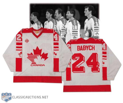 Dave Babych 1989 World Championships Team Canada Game Worn Jersey