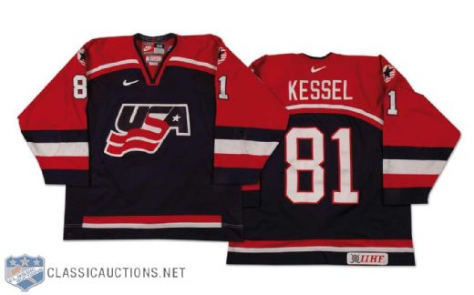 2003-04 Phil Kessel Team USA U17 Game Worn Jersey