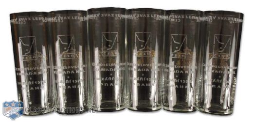 1972 Series Canada vs Czech Set of 6 Presentation Glasses