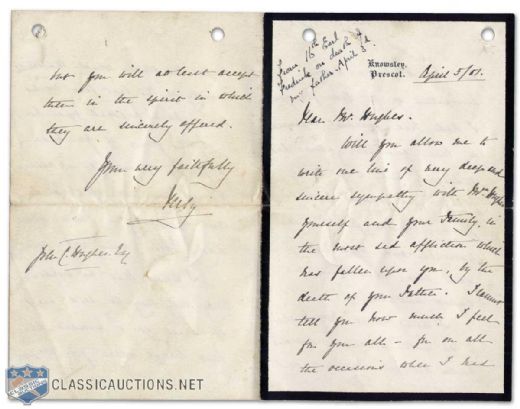 1907 Lord Stanley Signed Handwritten Letter