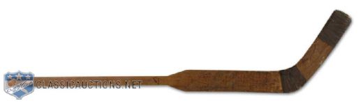 1925 Victoria Cougars Hap Holmes Game Used Team Signed Goalie Stick