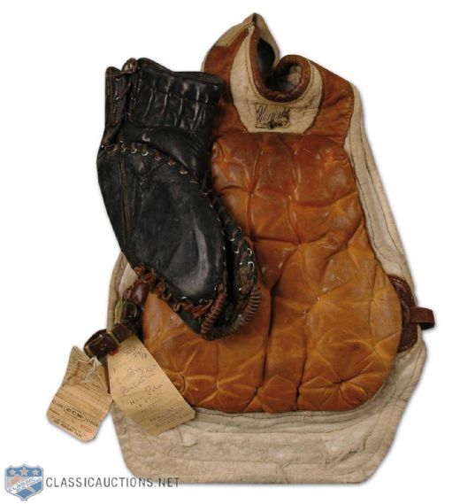 Peter Crosbys Game Worn Kenesky Chest Pad & Catcher
