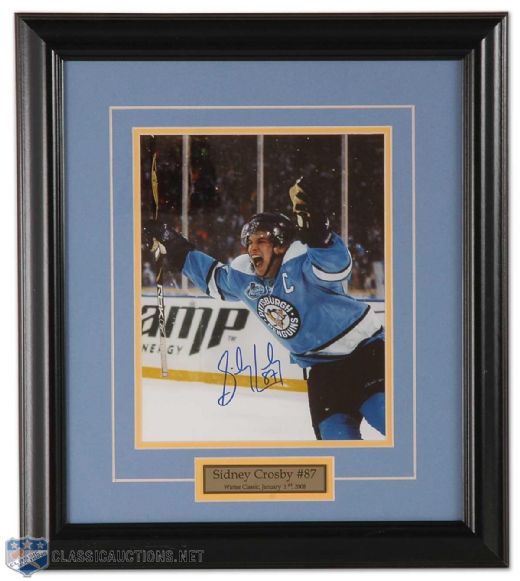 Sidney Crosby Autographed 2008 Winter Classic Framed Display (15x17)