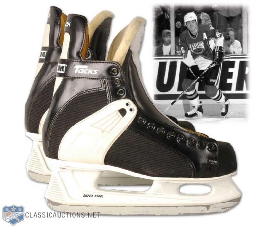 Circa 1995 Mario Lemieux Game Used CCM Tacks Skates
