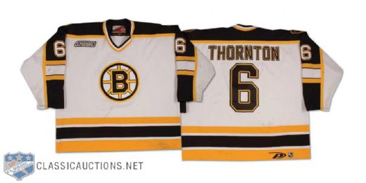 1999-2000 Joe Thornton Boston Bruins Game Worn Jersey Photo Matched!