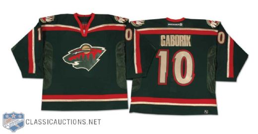 2002-03 Marian Gaborik Minnesota Wild Game Worn Jersey