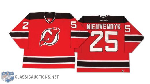 2002-03 Joe Nieuwendyk NJ Devils Playoffs Game Worn Jersey