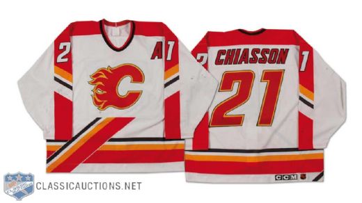 Steve Chiasson 1996-97 Calgary Flames Game Worn Jersey