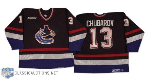 Artem Chubarov 1999-2000 Vancouver Canucks Game Worn Road Jersey