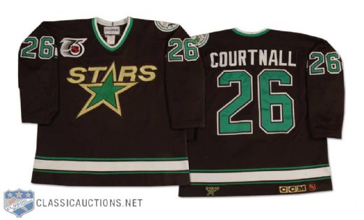Russ Courtnall 1992 Minnesota North Stars Preseason Game Worn Road Jersey