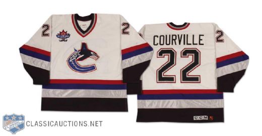 Larry Courville 1997-98 Vancouver Canucks Game Worn Home Jersey