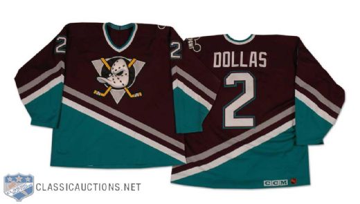 Bobby Dollas 1993-94 Mighty Ducks of Anaheim Game Worn Inaugural Season Road Jersey