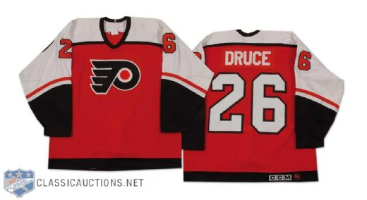 John Druce 1995-96 Philadelphia Flyers Game Worn Road Jersey