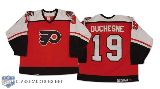Steve Duchesne 1991-92 Philadelphia Flyers Game Worn Road Jersey