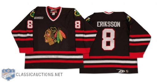 Anders Eriksson 1999-2000 Chicago Blackhawks Game Worn Alternate Jersey