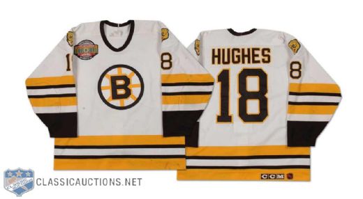 Brent Hughes 1995 Boston Bruins Jersey From Final Game at Boston Garden