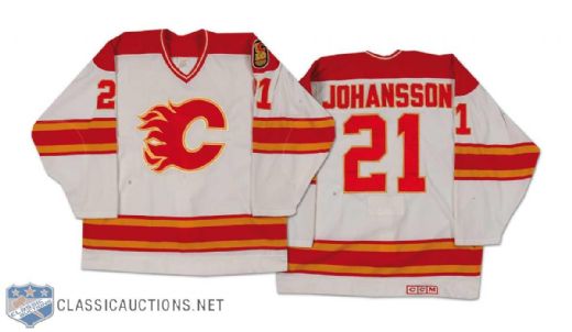 Roger Johansson 1989-90 Calgary Flames Game Worn Jersey