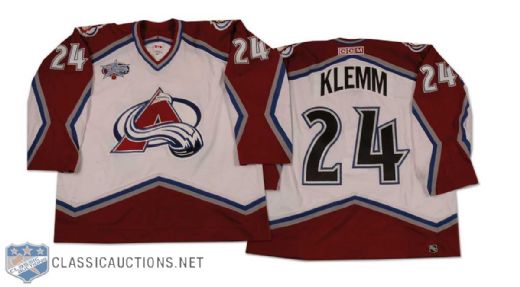 Jon Klemm 2000-01 Colorado Avalanche Game Worn Home Jersey