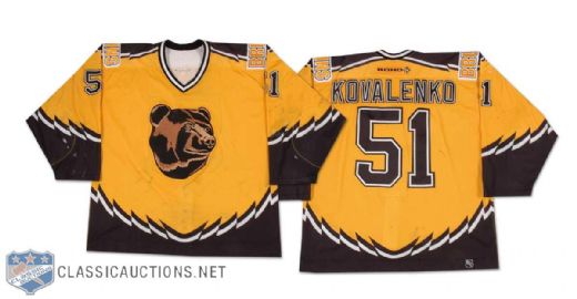 Andrei Kovalenko 2000-01 Boston Bruins Game Worn Alternate Jersey