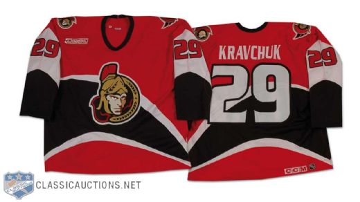 Igor Kravchuk Ottawa Senators 2000 Playoffs Game Worn Road Jersey