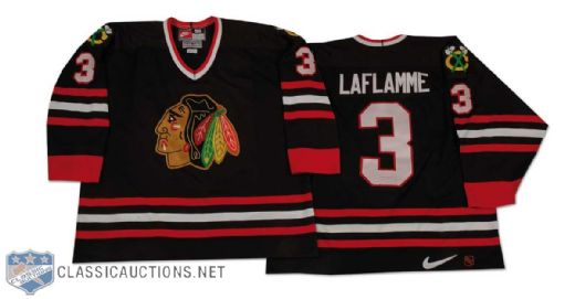 Christian Laflamme 1998 Chicago Blackhawks Game Worn Alternate Jersey