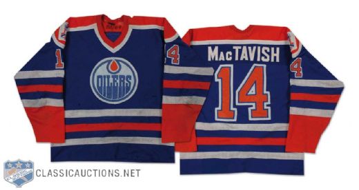 Craig MacTavish 1988-89 Edmonton Oilers Game Worn Road Jersey