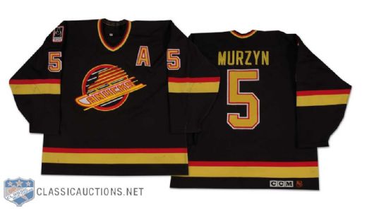 Dana Murzyn 1996-97 Vancouver Canucks Game Worn Road Jersey