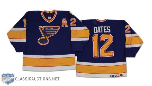 Adam Oates 1989-90 St. Louis Blues Game Worn Road Jersey