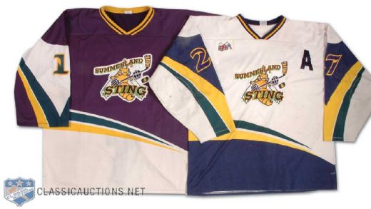 2005-06 Summerland Sting Game Worn Jersey Collection of 2