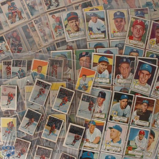 1950s Low Grade Parkhurst Hockey & 1952 Topps Baseball Collection of 214