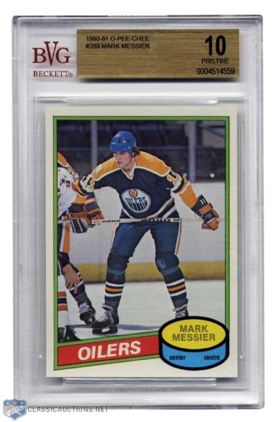 Mark Messier 1980-81 O-Pee-Chee Rookie Card Graded BVG 10