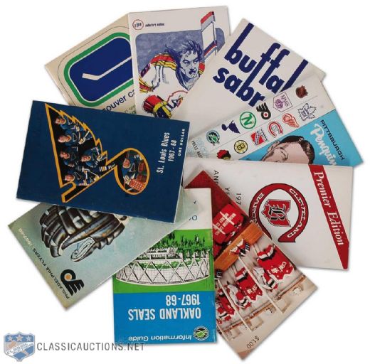1967-76 First Year NHL Media Guide Collection of 9